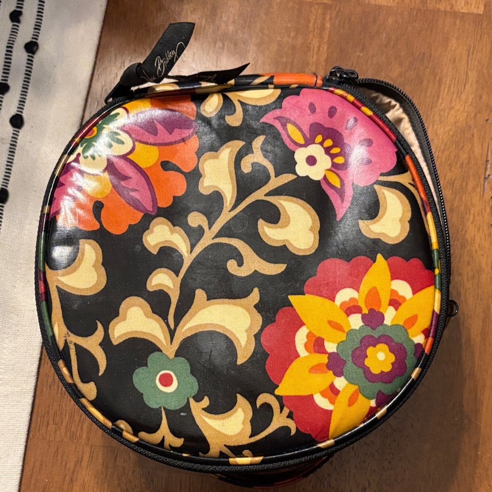 Vera Bradley Floral Cosmetic Bag - Black, Pink, Yellow